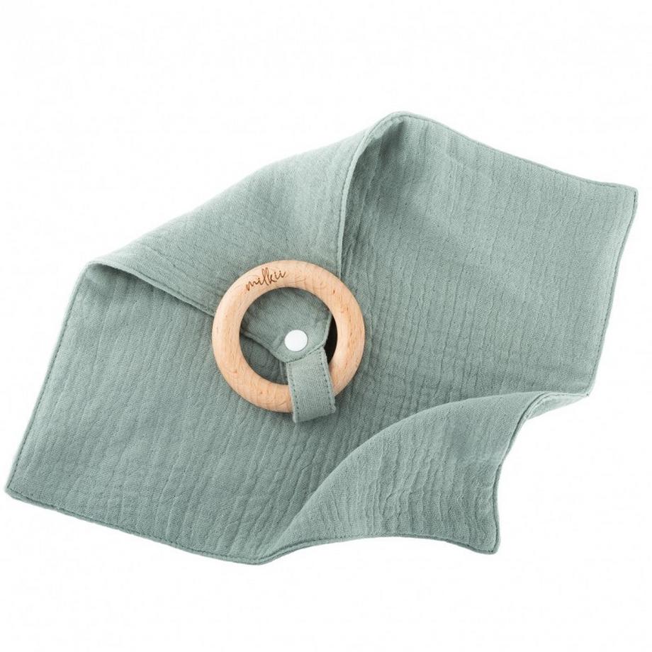 Milkii  Beissring mit Nuschi aus Musselin Baumwolle, Sage 