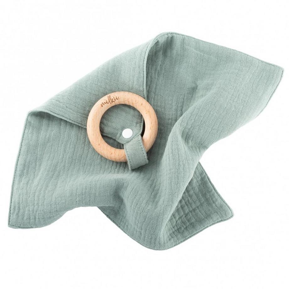 Milkii  Beissring mit Nuschi aus Musselin Baumwolle, Sage 