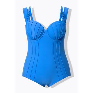 Ulla Popken Costume da bagno Coppe Ferretto Nervature Spalline Doppie  