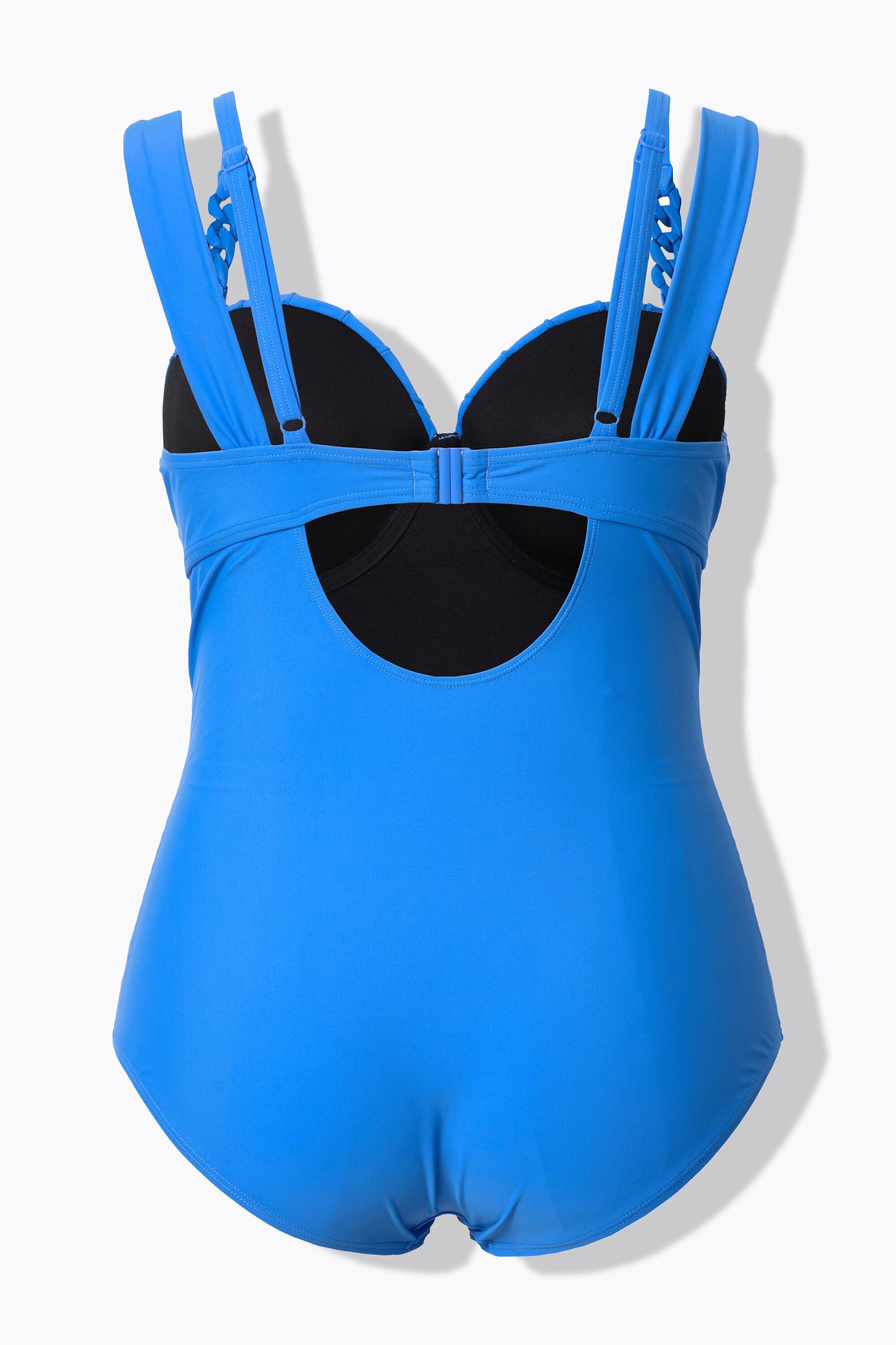 Ulla Popken Costume da bagno Coppe Ferretto Nervature Spalline Doppie  