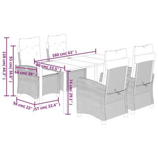 VidaXL Garten essgruppe poly-rattan  