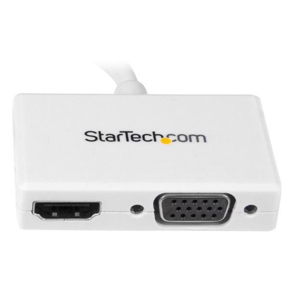 STARTECH.COM  StarTech.com Adaptateur audio / vidéo de voyage - Convertisseur 2-en-1 Mini DisplayPort vers HDMI ou VGA - Blanc 