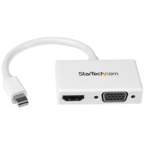 STARTECH.COM  StarTech.com Adaptateur audio / vidéo de voyage - Convertisseur 2-en-1 Mini DisplayPort vers HDMI ou VGA - Blanc 