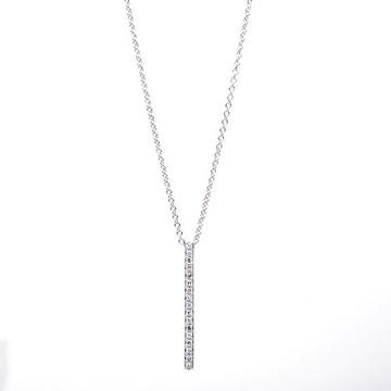 Collier 585/14K or blanc diamant 0,09ct. 40 cm