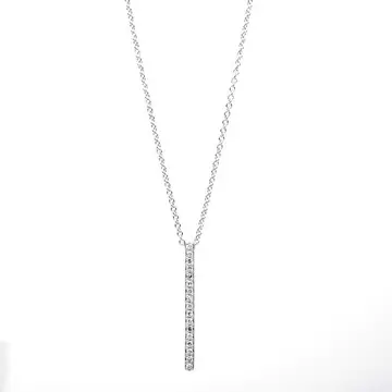 Collier 585/14K Weissgold Diamant 0.09ct. 40 cm