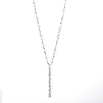 Collier 585/14K or blanc diamant 0,09ct. 40 cm