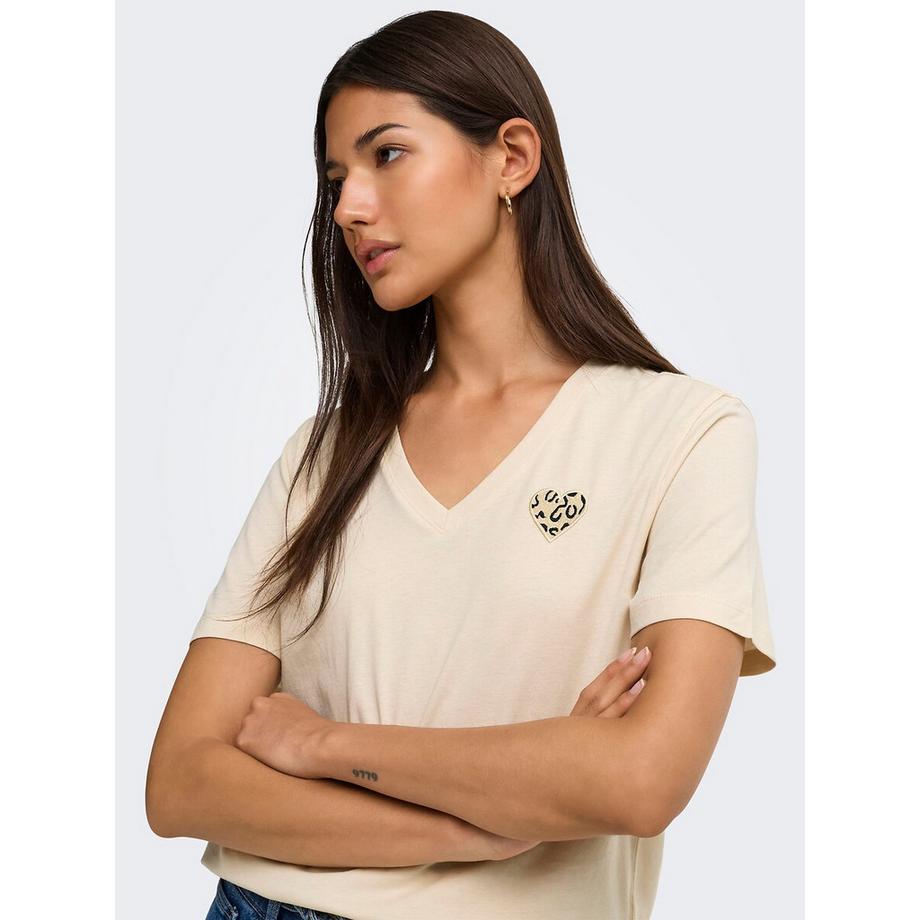 ONLY Tee shirt col v manches courtes  