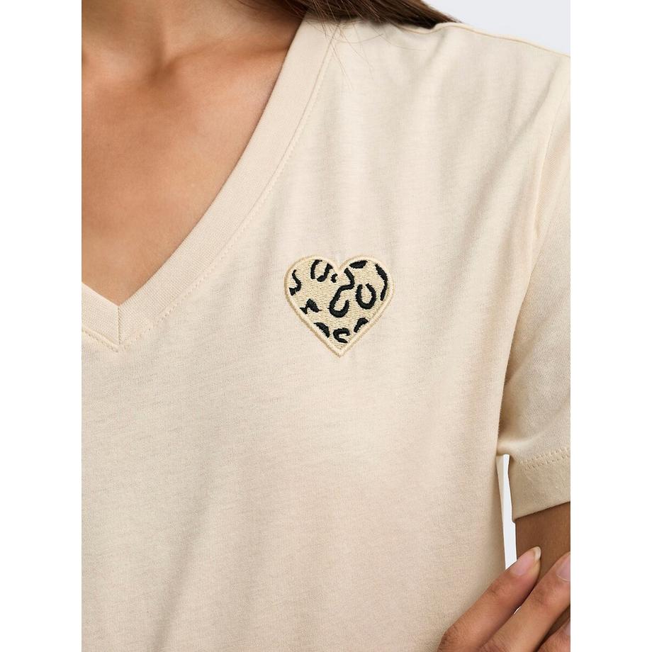 ONLY Tee shirt col v manches courtes  