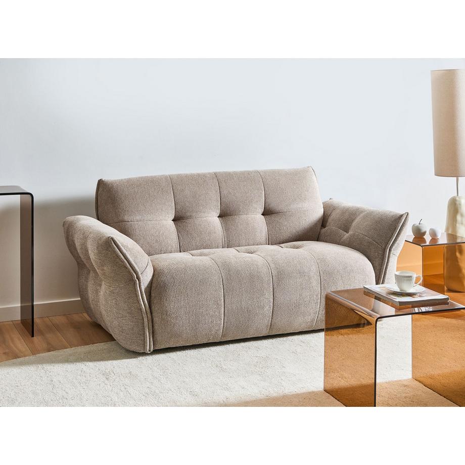 Beliani Canapé 2 places en Tissu Minimaliste HALBA  