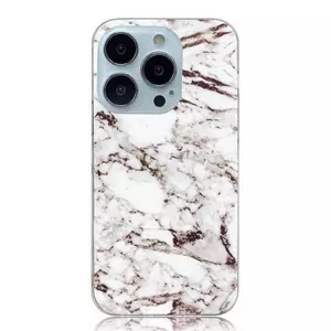 iPhone 14 Pro Max - Silikon Gummi Case White Marble