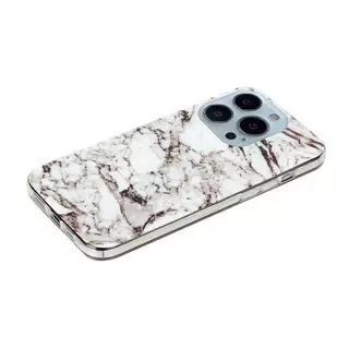 Cover-Discount  iPhone 14 Pro Max - Silikon Gummi Case White Marble 