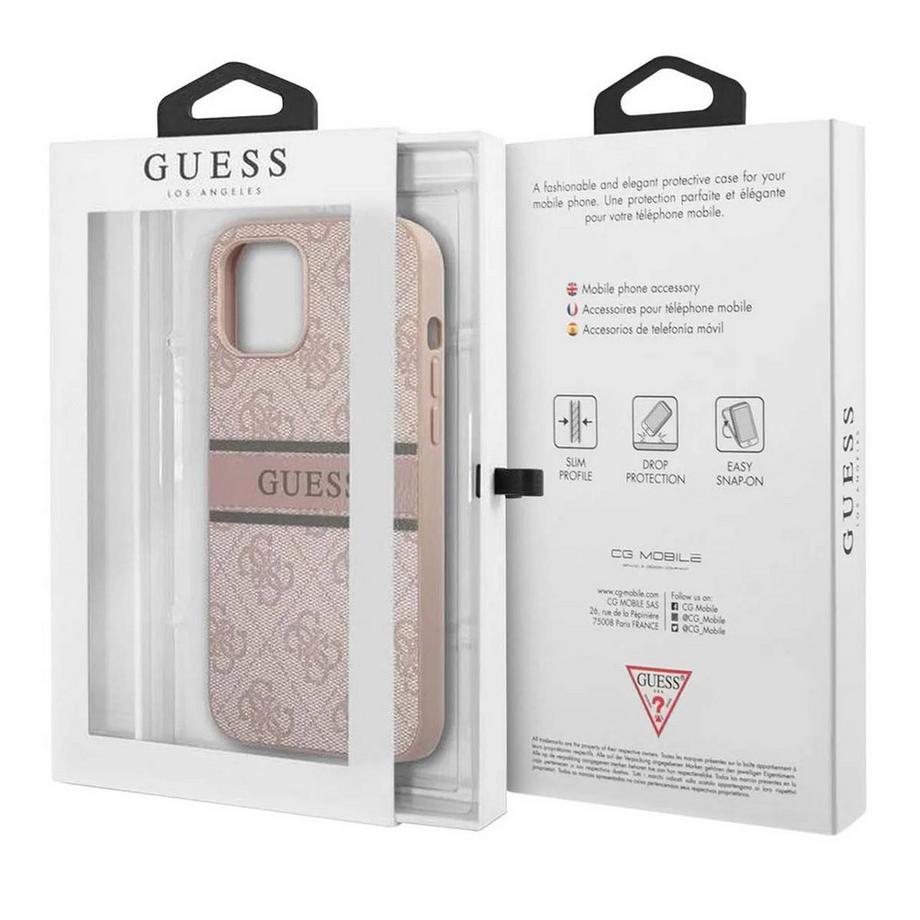GUESS  Coque pour iPhone 13 Mini PU 4G Stripe 