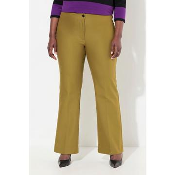 Pantalon droit Rose avec ceinture confortable et tissu stretch