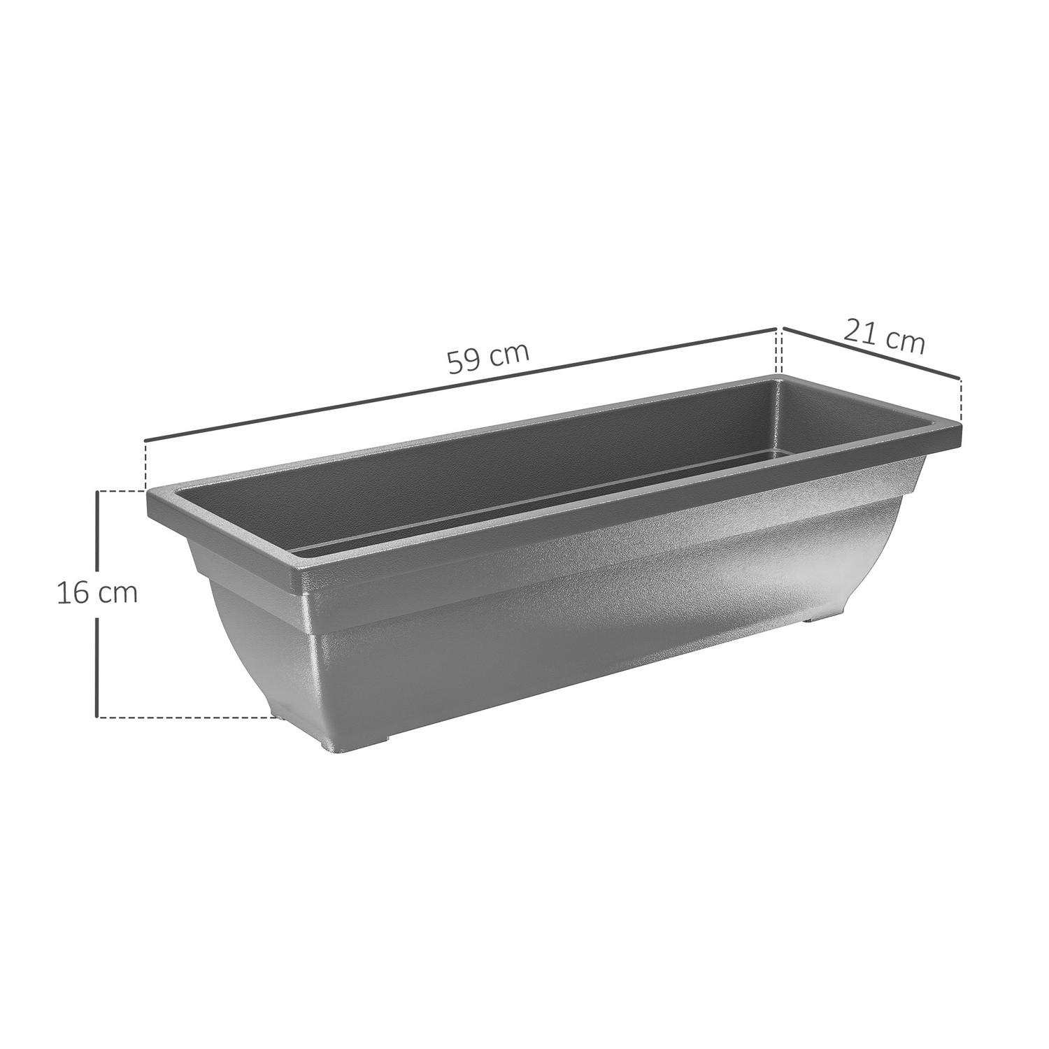 Northio Lot de 5 pots de fleurs en plastique, 59 x 21 x 16 cm, pots de fleurs empilables, résistant aux intempéries, pots pour intérieur et extérieur, gris Aosom  