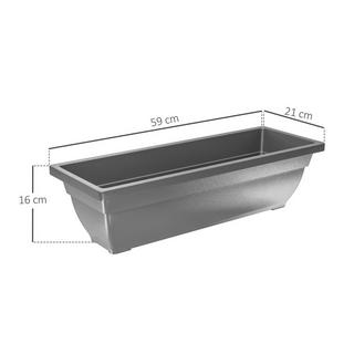 Northio Lot de 5 pots de fleurs en plastique, 59 x 21 x 16 cm, pots de fleurs empilables, résistant aux intempéries, pots pour intérieur et extérieur, gris Aosom  