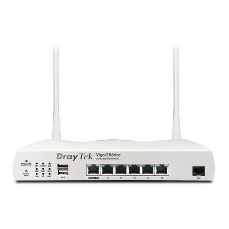 DrayTek  Vigor 2866AX: Gfast Modem-Firewall WLAN-Router Gigabit Ethernet Dual-Band (2,4 GHz/5 GHz) Grau 