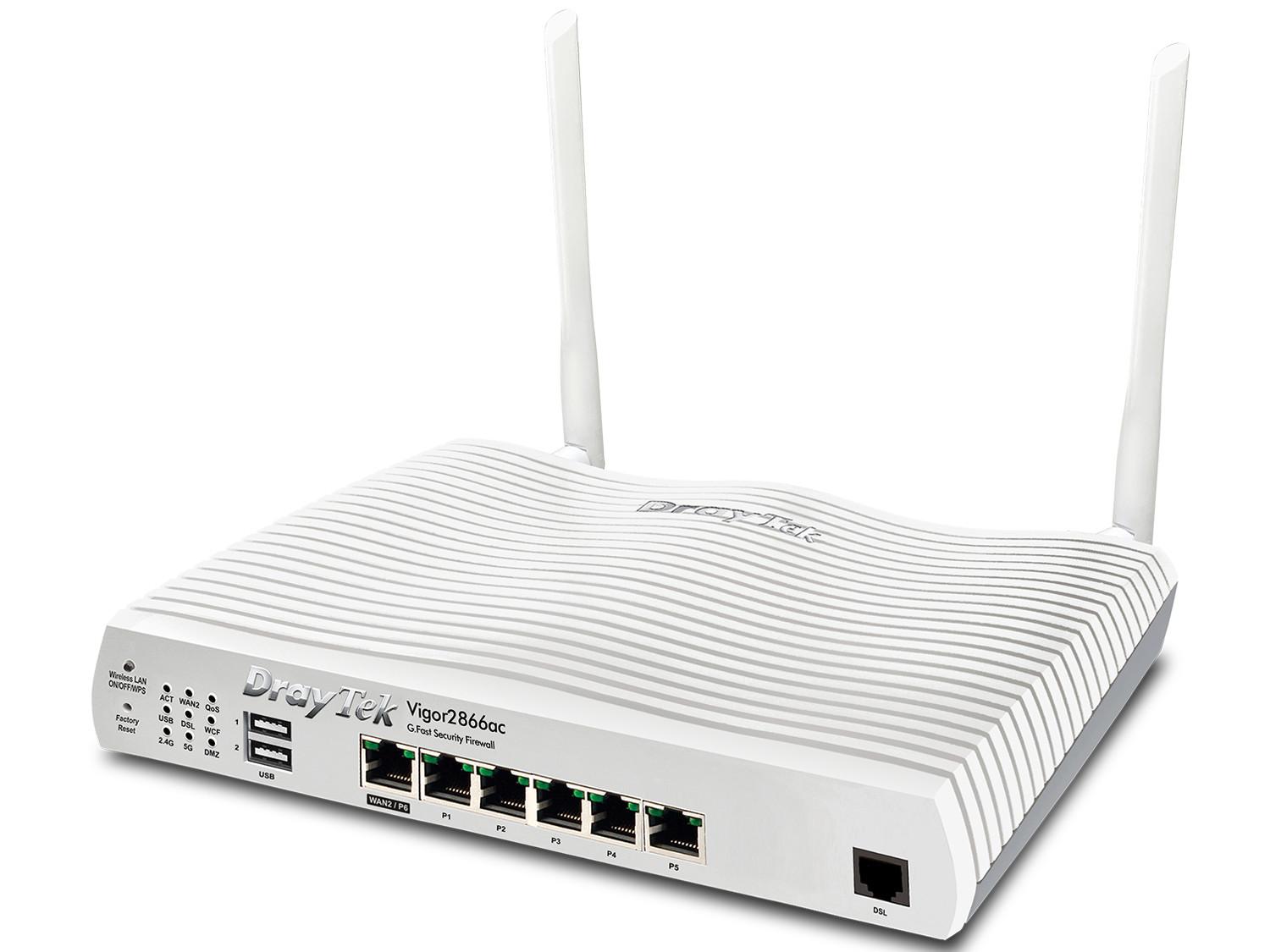 DrayTek  Vigor 2866AX: Gfast Modem-Firewall router wireless Gigabit Ethernet Dual-band (2.4 GHz/5 GHz) Grigio 