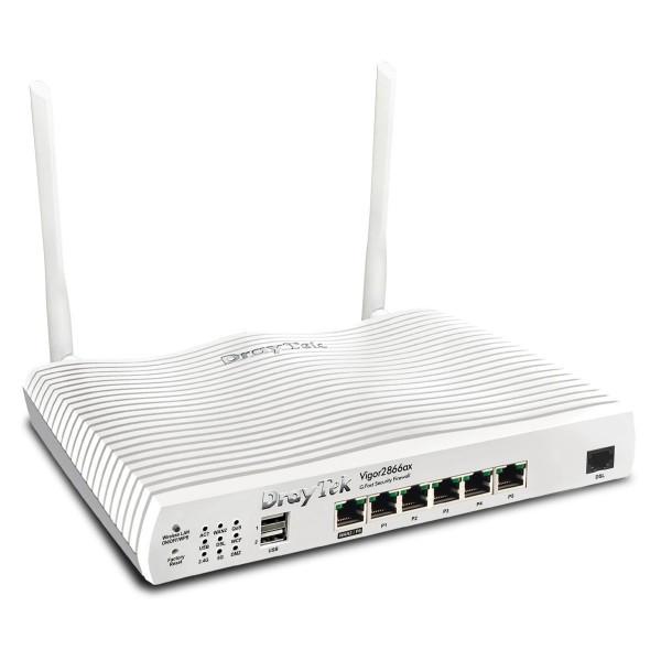 DrayTek  Vigor 2866AX: Gfast Modem-Firewall router wireless Gigabit Ethernet Dual-band (2.4 GHz/5 GHz) Grigio 