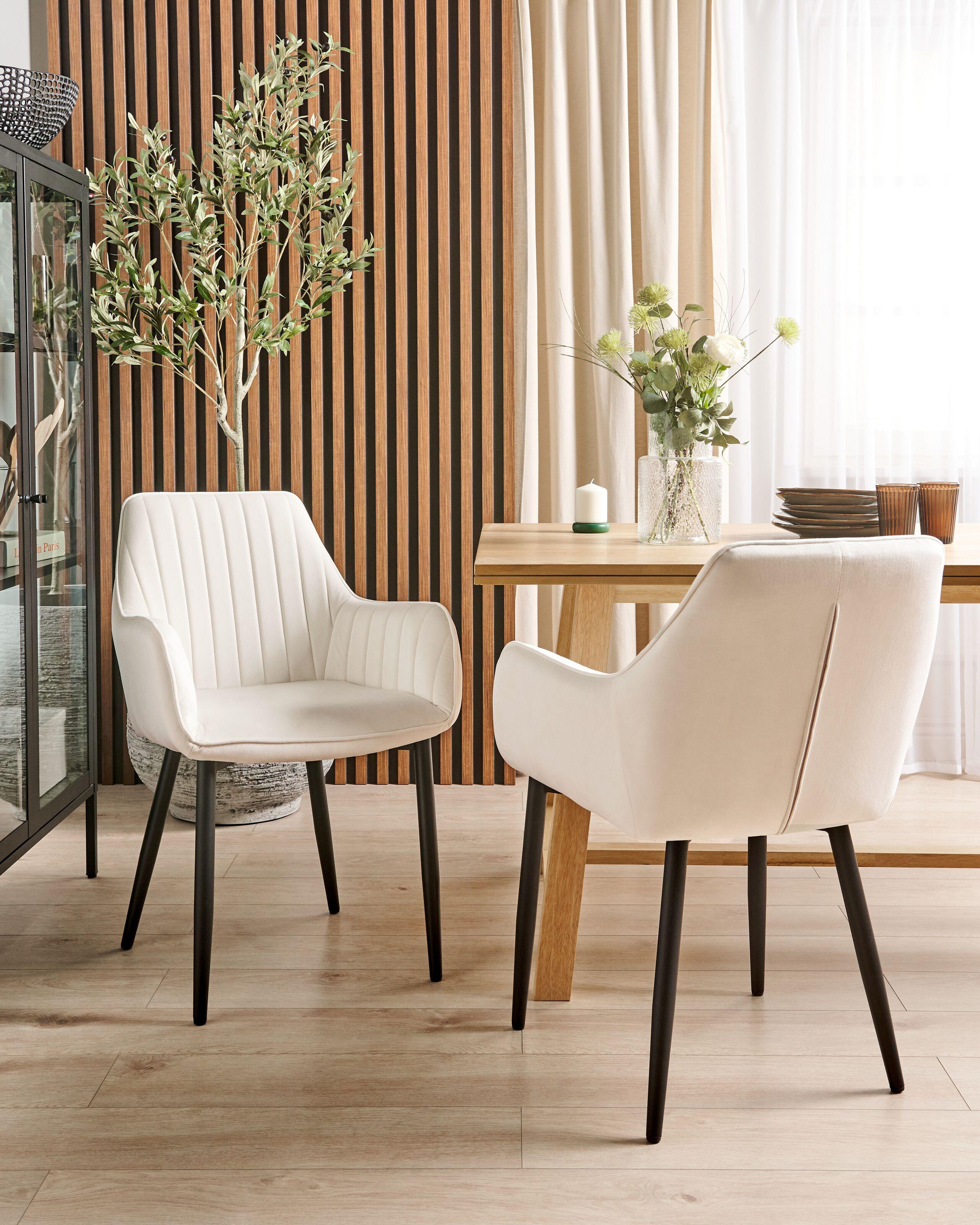 Beliani Set di 2 sedie da pranzo en Velluto Glamour WELLSTON  