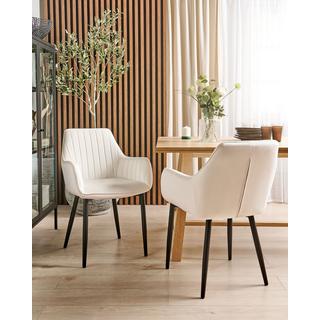 Beliani Set di 2 sedie da pranzo en Velluto Glamour WELLSTON  