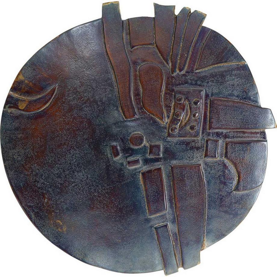KARE Design  Wandobjekt Kala Antique anthrazit rund 45 