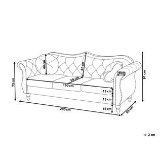 Beliani 3 Sitzer Sofa aus Samtstoff Glamourös SKIEN  