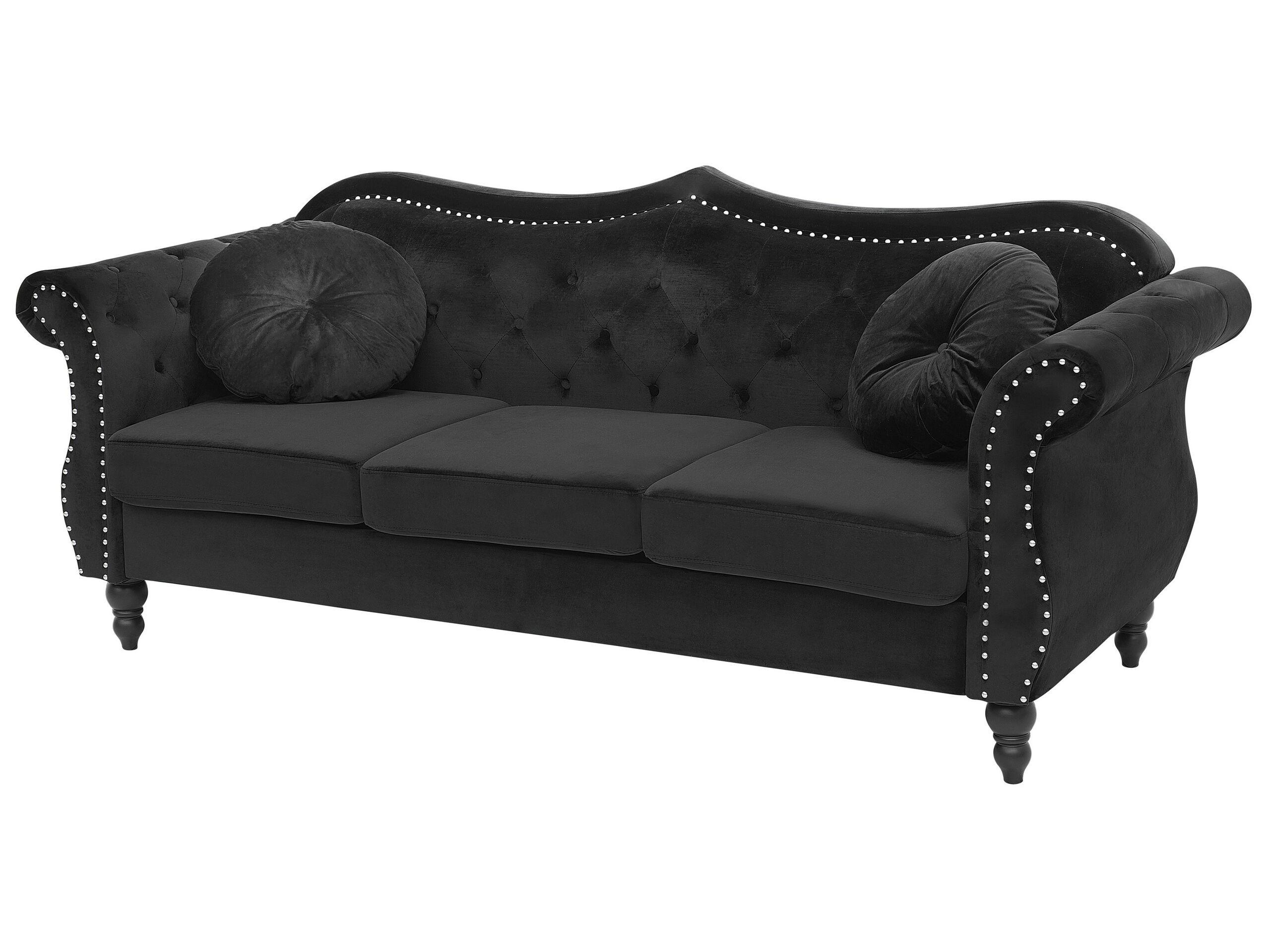 Beliani 3 Sitzer Sofa aus Samtstoff Glamourös SKIEN  