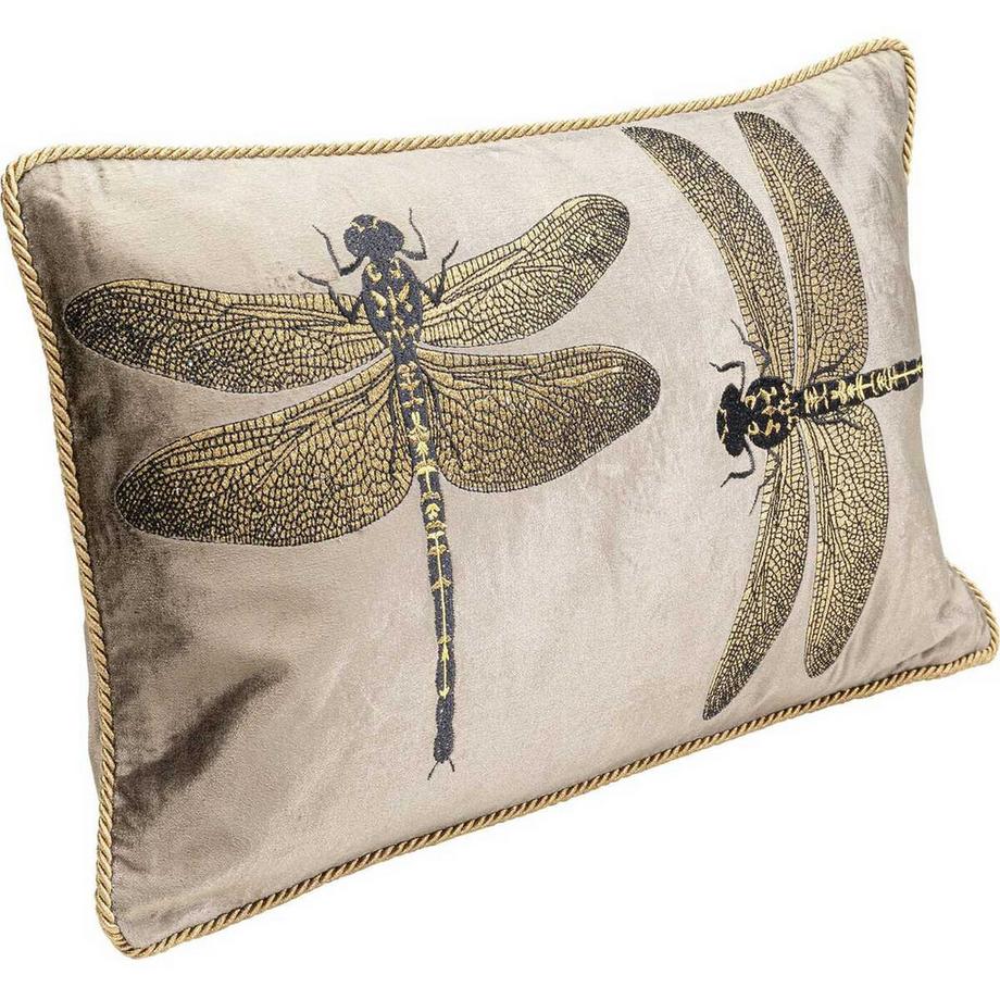 KARE Design Cuscino Glitter Dragonfly marrone 50x30  
