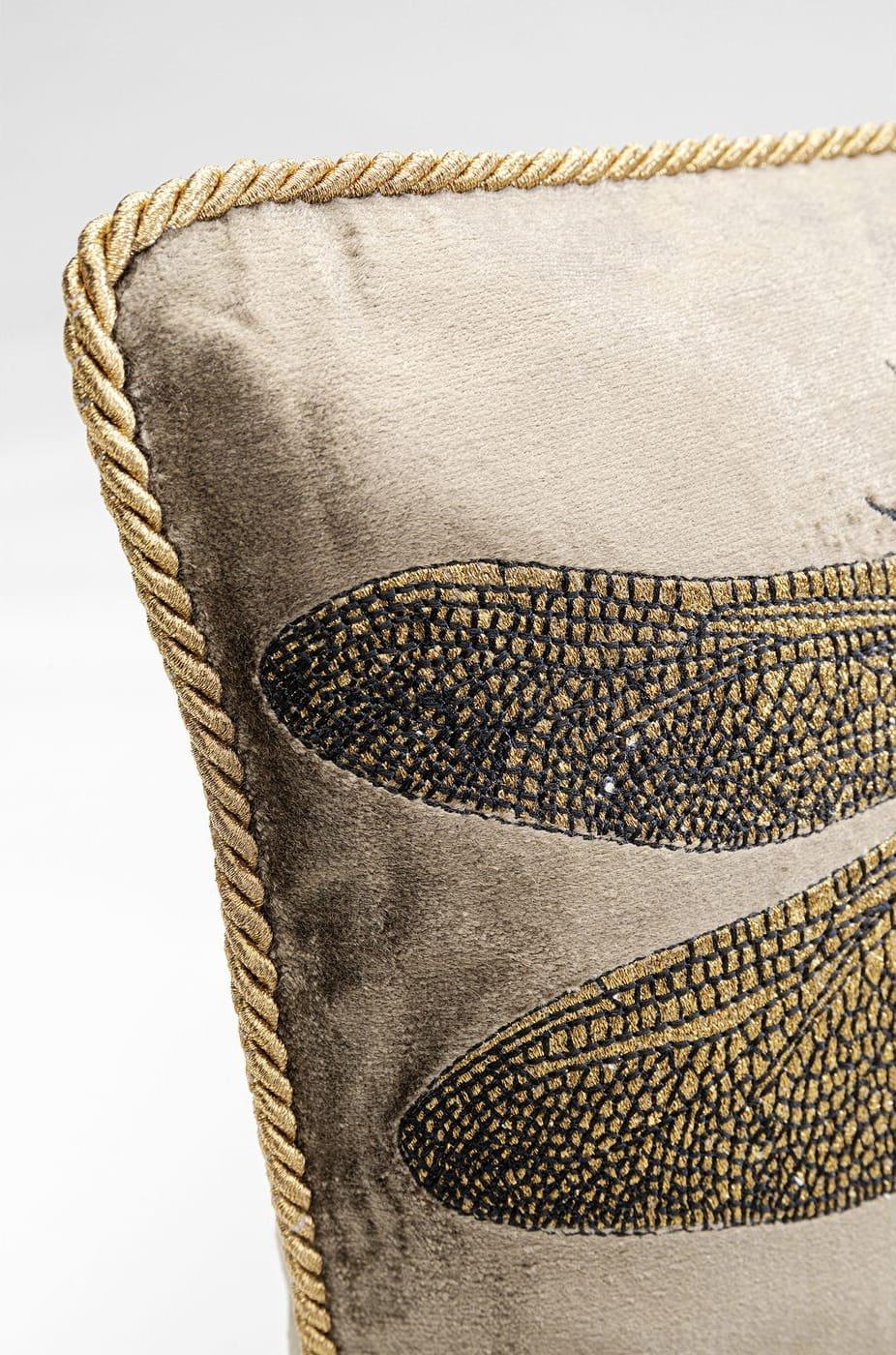 KARE Design Cuscino Glitter Dragonfly marrone 50x30  