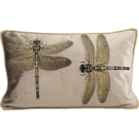 KARE Design Cuscino Glitter Dragonfly marrone 50x30  