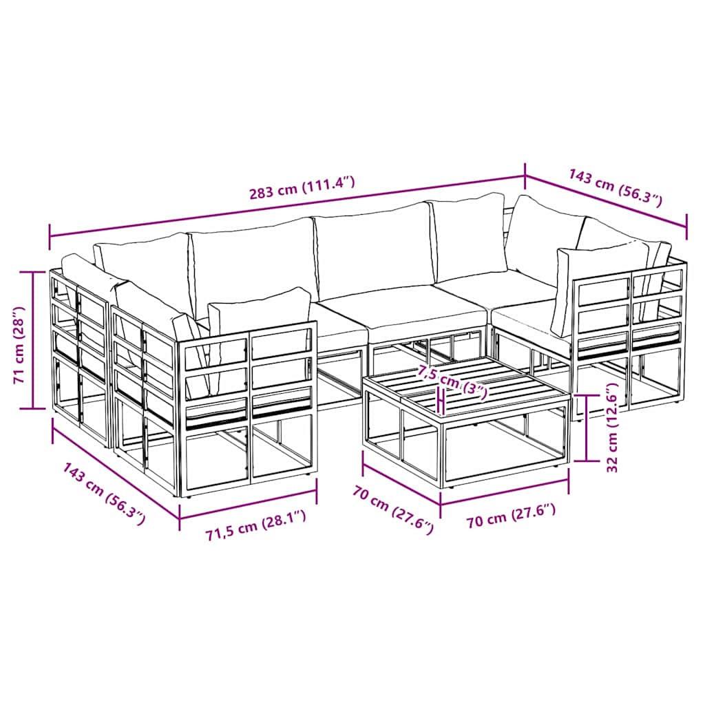 VidaXL Garten-sofa-set aluminium  