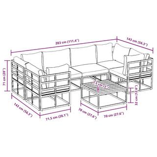 VidaXL Garten-sofa-set aluminium  