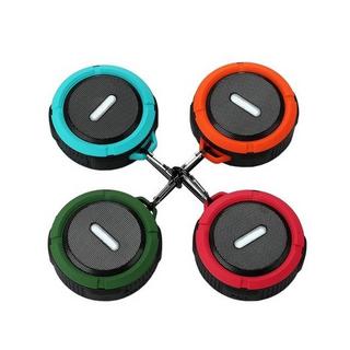 eStore  Kabelloser, wasserdichter Lautsprecher mit Saugnapf – Rot 