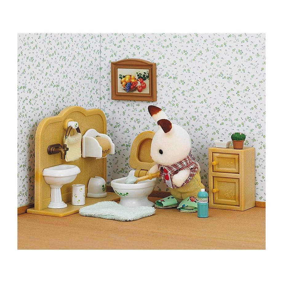 Sylvanian Families  Sylvanian Families Le frère lapin chocolat et les toilettes 5015 