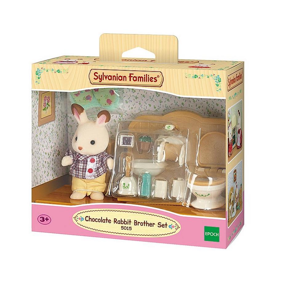 Sylvanian Families  Sylvanian Families Le frère lapin chocolat et les toilettes 5015 