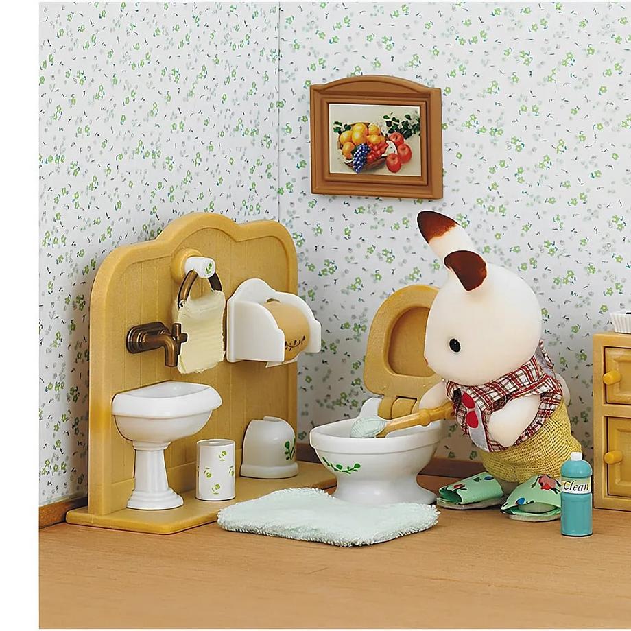 Sylvanian Families  Sylvanian Families Le frère lapin chocolat et les toilettes 5015 
