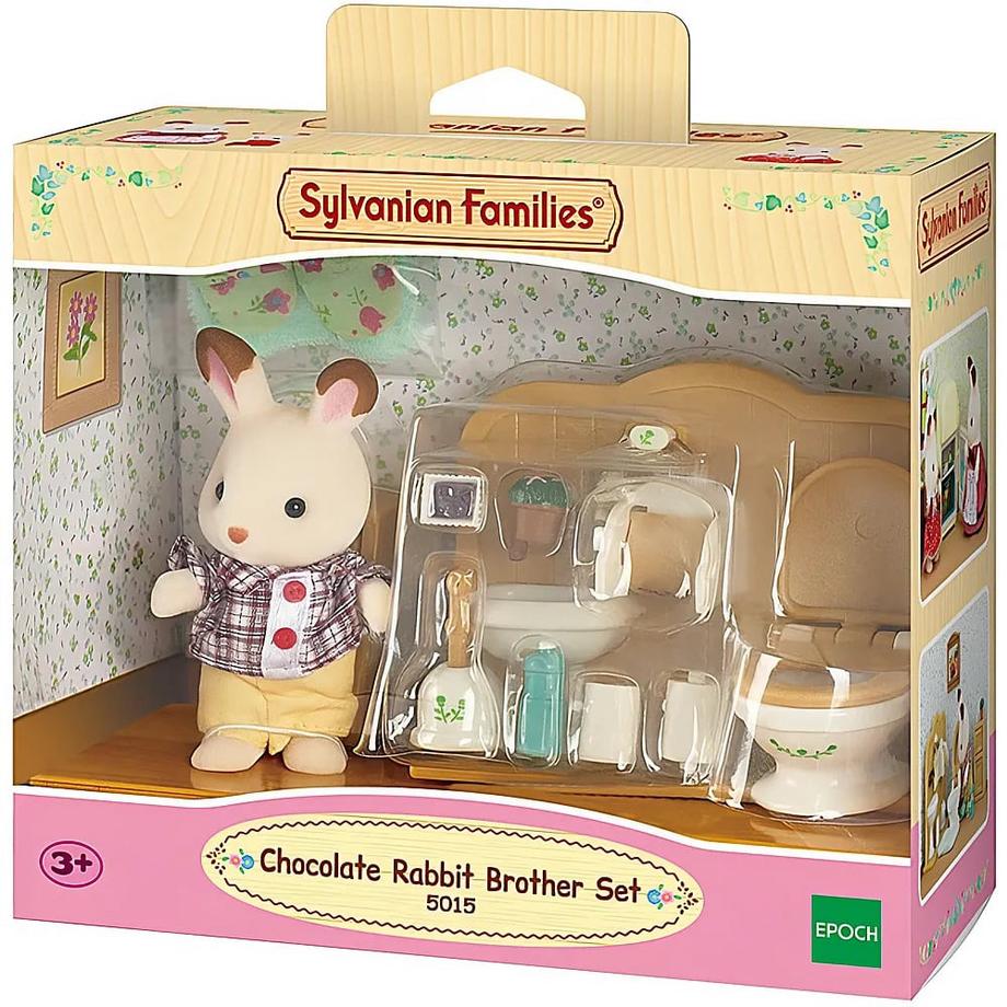 Sylvanian Families  Sylvanian Families Le frère lapin chocolat et les toilettes 5015 