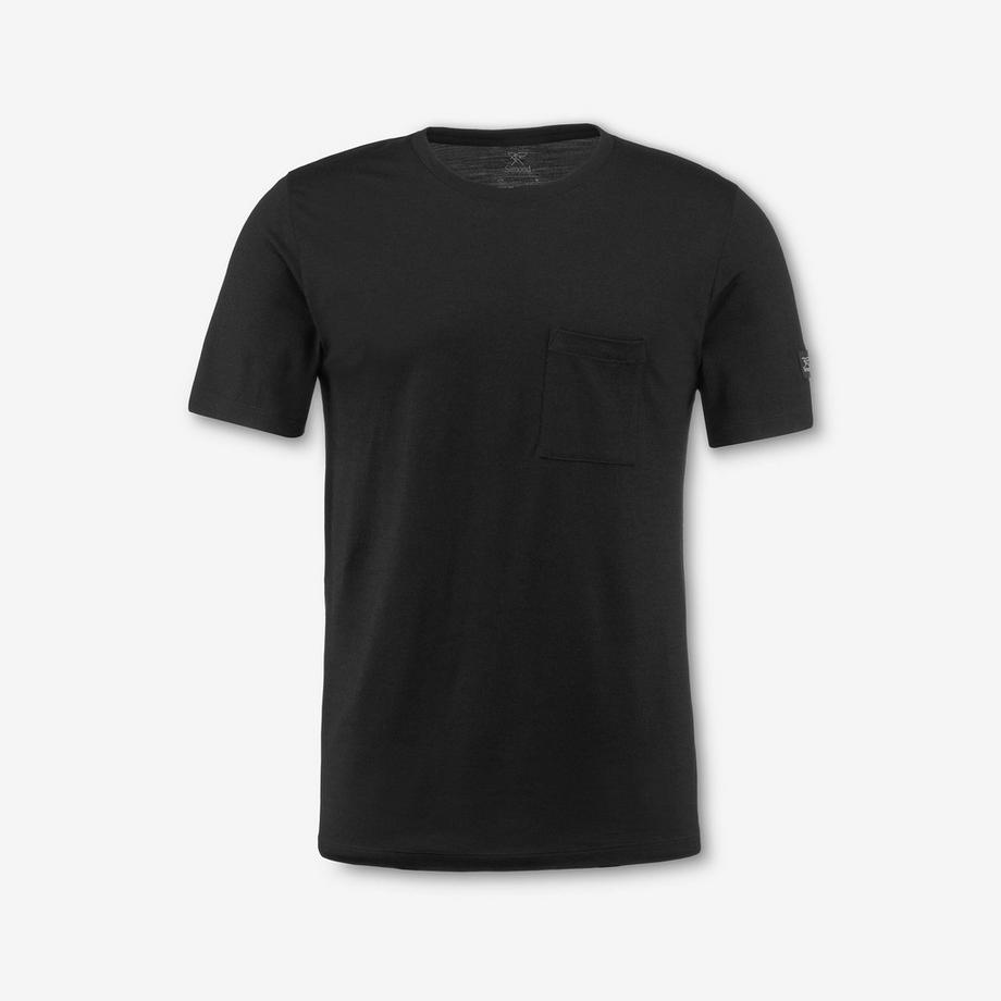 SIMOND  T-shirt manches courtes 100 % laine mérinos homme, Merino 100% noir 