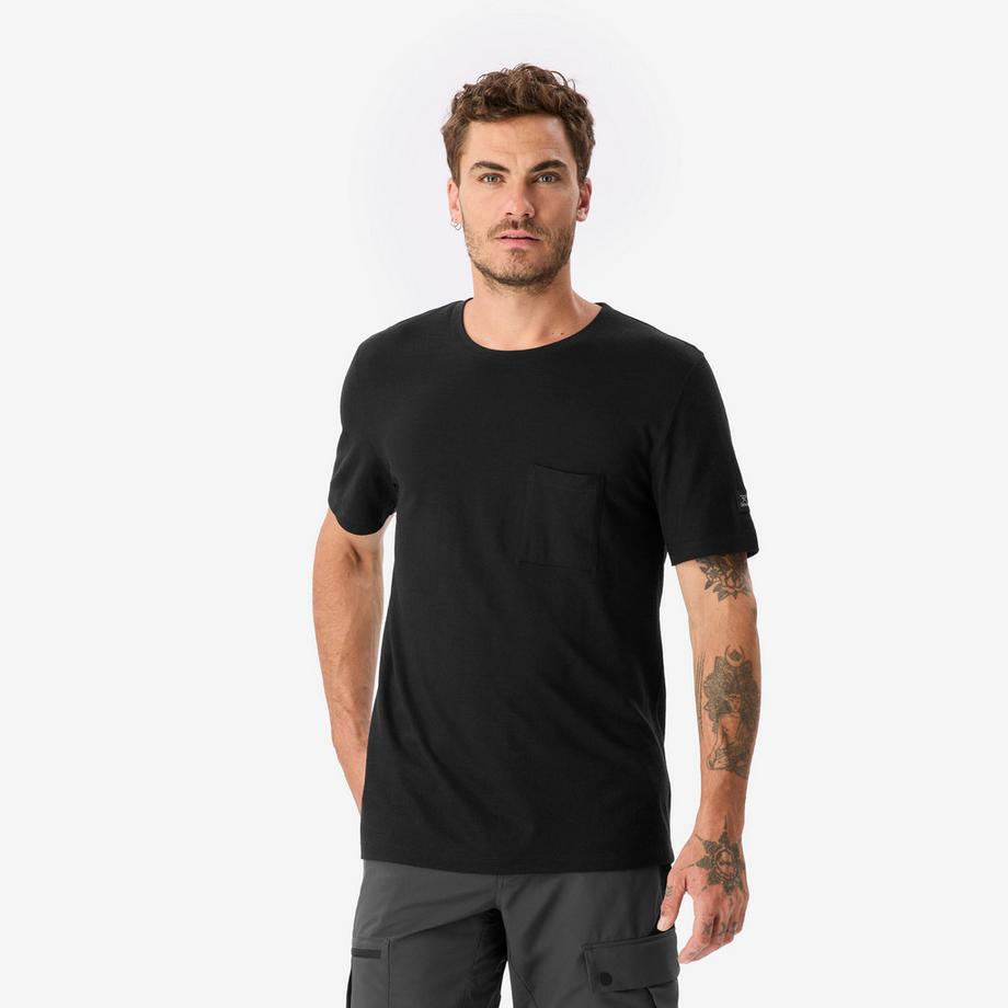 T-shirt tecnica in lana merino con tasca