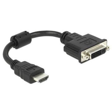 DeLOCK 0.2m HDMI-DVI M/F 0,2 m HDMI tipo A (Standard) DVI-D Nero