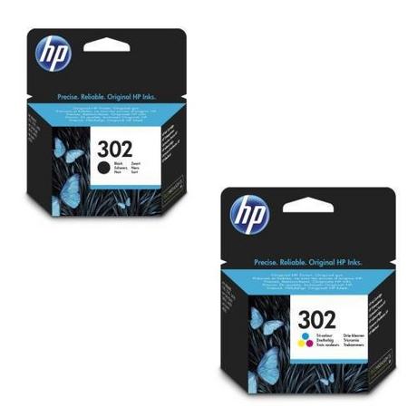   HP Pack de 2 cartouches d'encre noire/3 couleurs authentiques 302 
