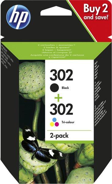   HP 302 2er-Pack Schwarz/Cyan/Magenta/Gelb Original Druckerpatronen 