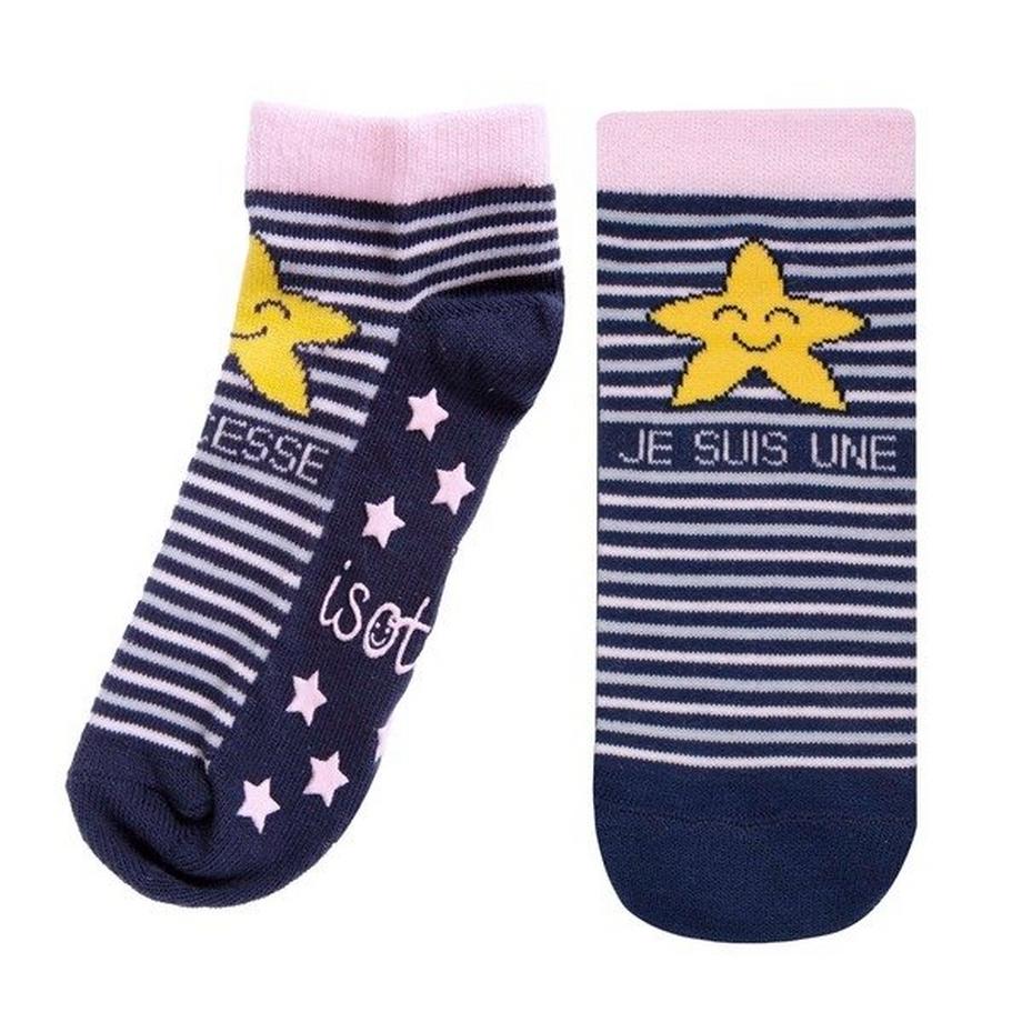isotoner Kinder Gestreifte Knöchelsocken mit Sternenprint  