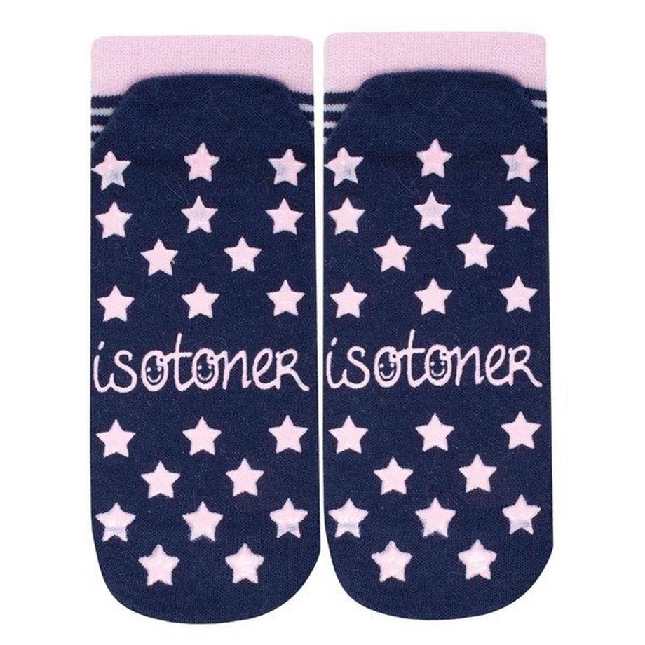 isotoner Kinder Gestreifte Knöchelsocken mit Sternenprint  