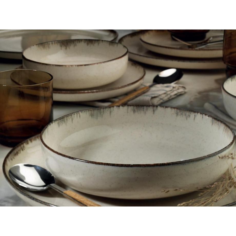 Vente-unique  Geschirr-Set 18-teilig - Porzellan - Cremefarben - SANCHA 