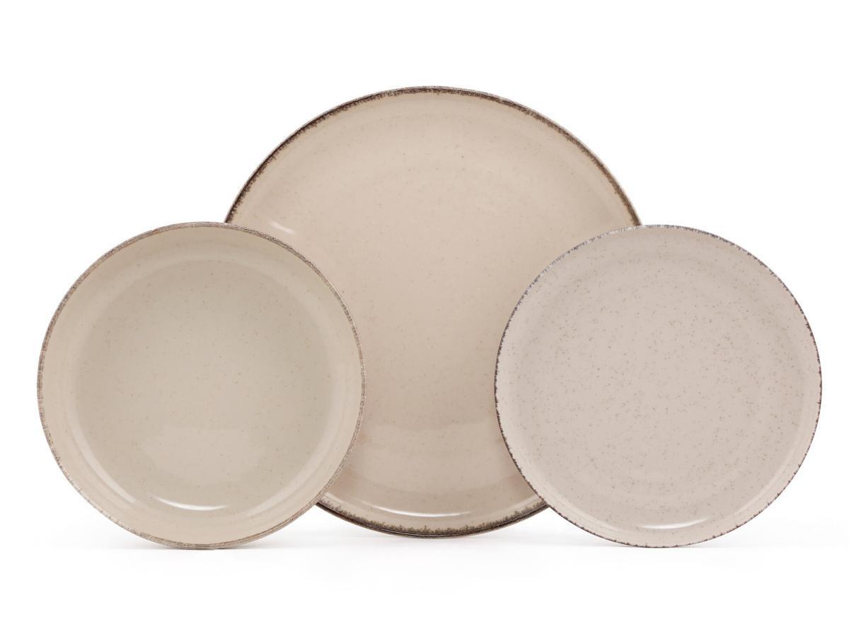 Vente-unique Service vaisselle en porcelaine 18 pièces - Crème - SANCHA  
