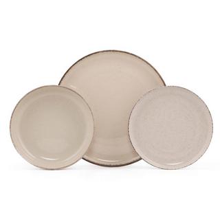 Vente-unique Servizio piatti in Porcellana 18 pezzi Panna - SANCHA  