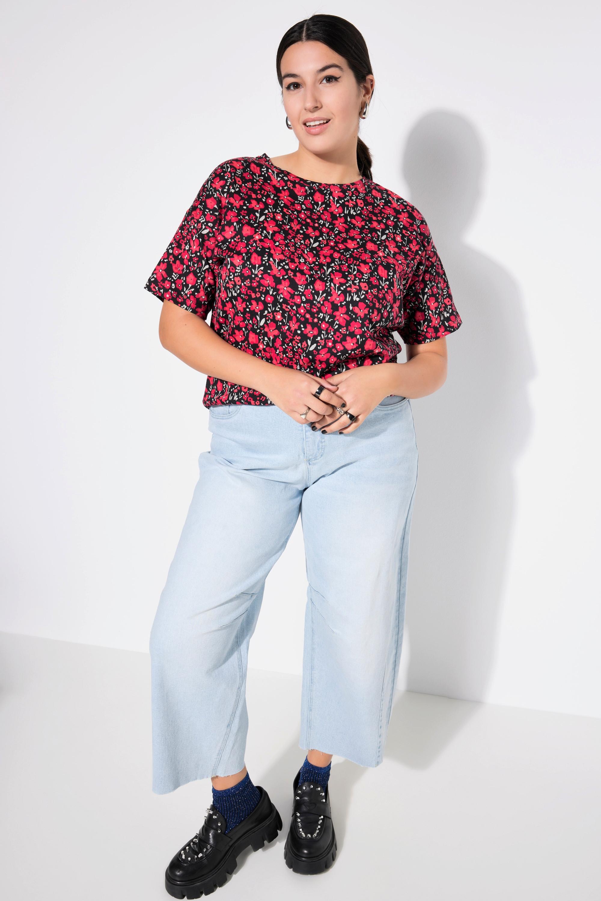 Studio Untold  T-shirt#, oversized, imprimé floral, manches mi-hauteur 