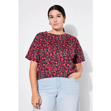 T-shirt#, oversized, imprimé floral, manches mi-hauteur