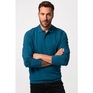 Maglia polo basic in piqué con taglio speciale per l'addome e maniche lunghe, fino alla tg. 8XL